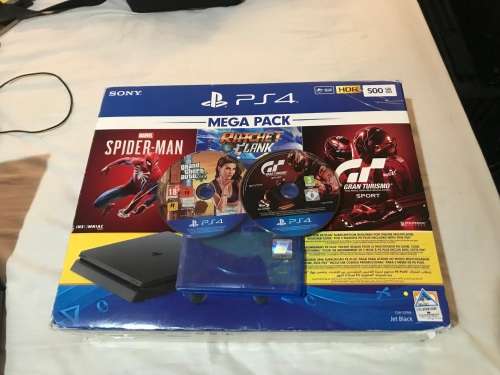 BOXED SONY PS4 SLIM*CHU-2216A*500 GB HDD*1 CONTROLLER*USB CABLE*HDMI CABLE*2 GAMES( GRD THEFT      )
